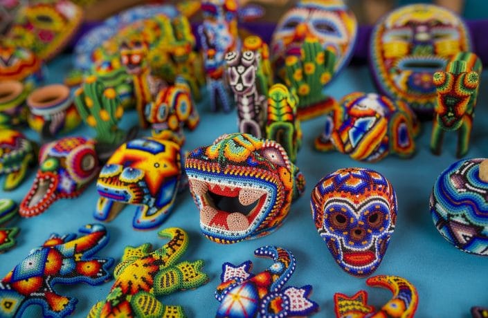 Huichol art in Riviera Nayarit Mexico - image of handmade bead crafts