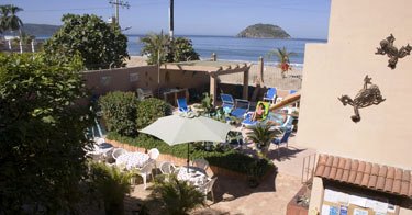 Courtyard at Hotel Casita de la Penita Guayabitos in Riviera Nayarit Mexico