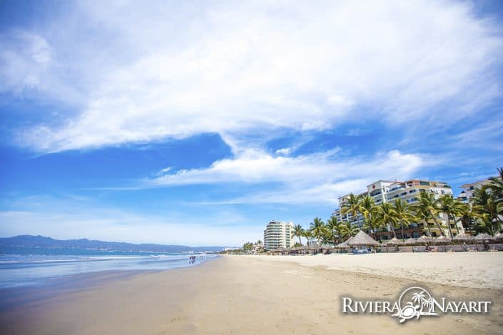 Miles of sandy beach in Nuevo Vallarta Riviera Nayarit Mexico