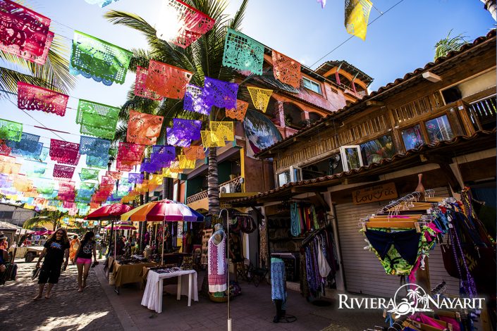 Street vendors and shopping in Sayulita Riviera Nayarit Mexico