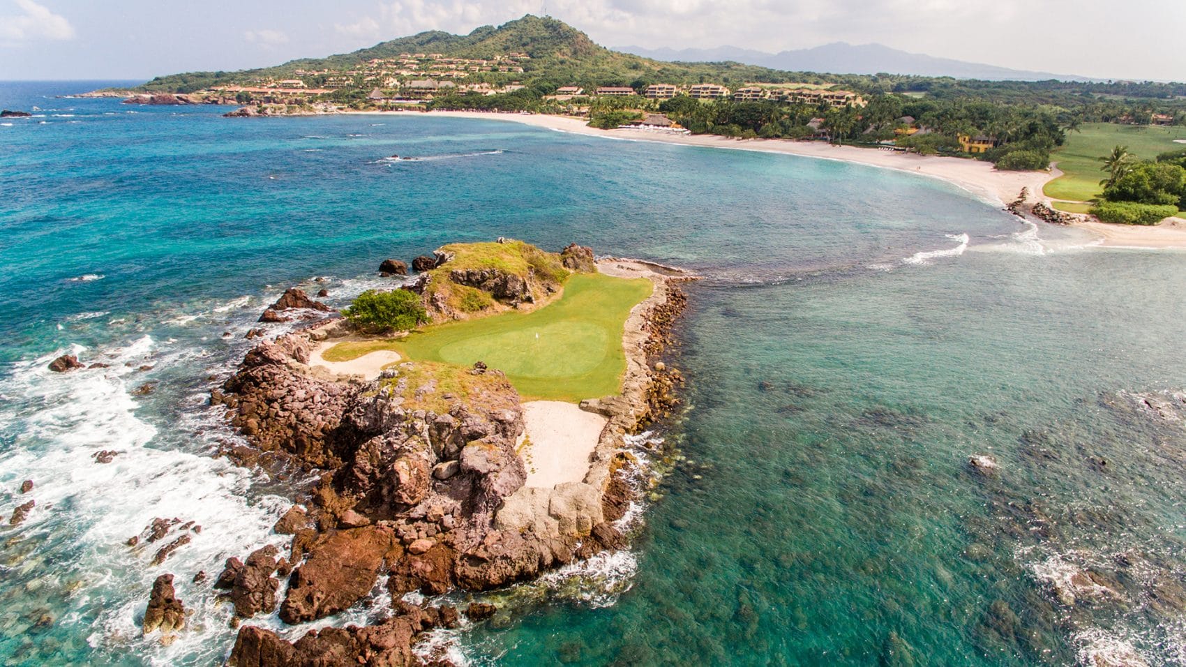 Island golf hole in Riviera Nayarit Mexico